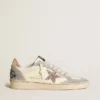 Ball Star aus Nappaleder mit Glitzerstern und metallischer Fersenlasche