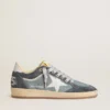 Ball Star LTD für Damen aus hellblauem Wildleder mit milchweißem Lederstern und Fersenlasche