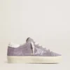 Damen-Hi Star aus violettem Wildleder mit silbernem Glitzerstern