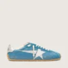 Herren-Marathon Speed aus blauem Nappaleder mit aufgedrucktem Stern und silberner Fersenlasche aus Leder
