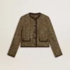 Damenjacke „Journey“ aus Wolltweed mit kaffeefarbenen Wildlederdetails