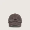Dunkelbraune Baseballkappe mit ton-in-ton gesticktem Stern