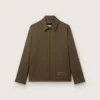 Herren-Coach-Jacke aus Wollgabardine mit Stickerei