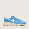 Herren-Running Sole aus hellblauem Wildleder mit weißem Stern
