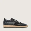 Herren-Sneaker „Ball Star“ aus schwarzem Nappaleder mit Stern aus Wildleder und Fersenlasche aus Nappaleder