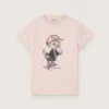 „Journey“-Hemd für Mädchen aus rosa Baumwolljersey mit digitalem Maskottchen-Print