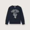 „Journey“-Sweatshirt mit Rundhalsausschnitt für Jungen aus marineblauer Baumwolle mit Maskottchen-Aufdruck