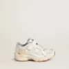 Junior Lightstar aus weißem Leder und Mesh mit weißem Lederstern