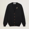 Strickjacke aus der „Golden Collection“ aus dunkelblauer Baumwolle mit Used-Look
