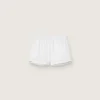 Weiße, doppellagige Sportshorts für Damen