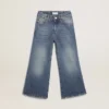 Weit geschnittene Jeans aus mittelblauem Bull-Denim