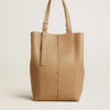 24/7-Tasche „North South“ aus cappuccinofarbenem Leder mit verstellbaren Tragegriffen