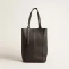 24/7-Tasche „North South“ aus schwarzem Leder mit verstellbaren Trageriemen
