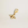 Anhänger in Bienenform aus goldfarbenem Messing mit Kristallen