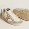 Ball Star aus Nappaleder mit Glitzerstern und metallischer Fersenlasche