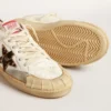 Ball Star aus Nappaleder mit Stern und Fersenlasche aus Ponyfell mit Leopardenmuster