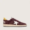 Damen-Sneaker „Ball Star“ aus schokoladenbraunem Nubukleder mit Lederstern und Fersenlasche