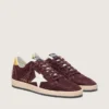 Damen-Sneaker „Ball Star“ aus schokoladenbraunem Nubukleder mit Lederstern und Fersenlasche