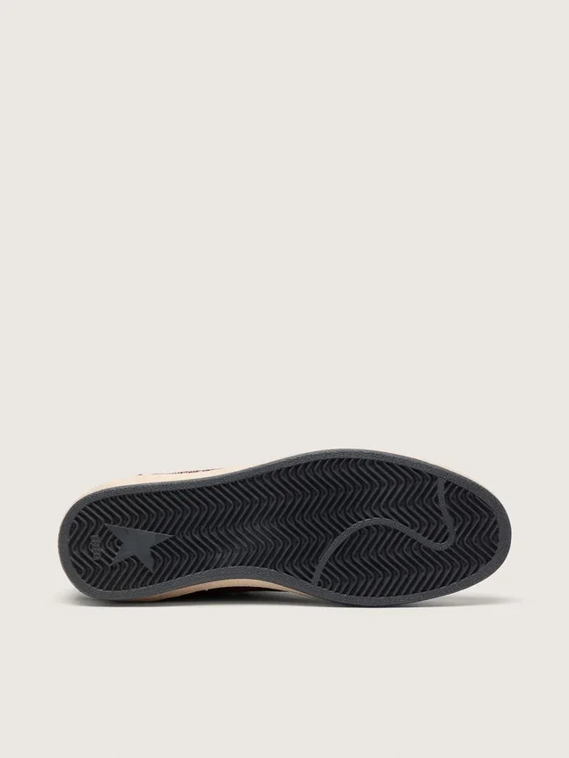 Damen-Sneaker „Ball Star“ aus schokoladenbraunem Nubukleder mit Lederstern und Fersenlasche