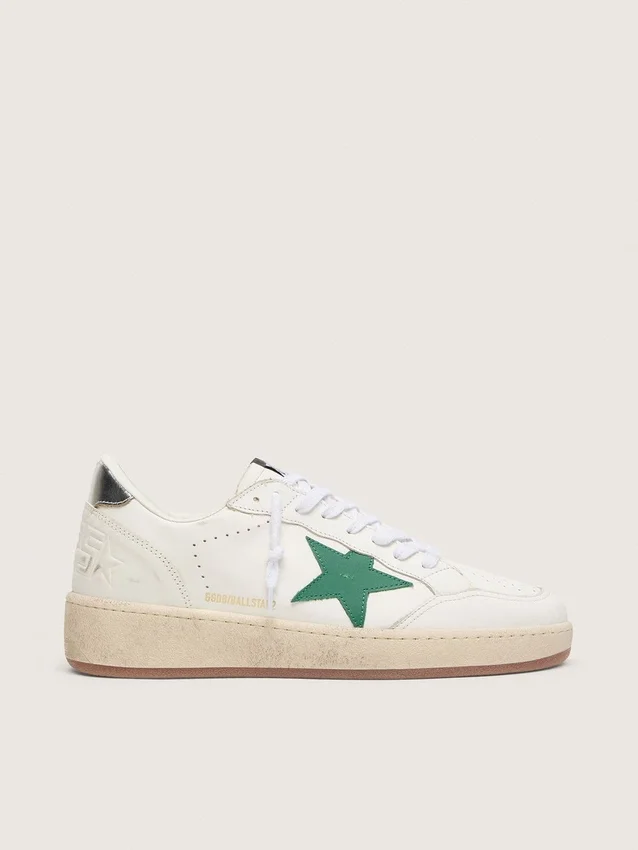 Ball Star für Herren mit grünem Lederstern und Fersenlasche aus Metallic-Leder