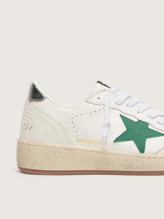 Ball Star für Herren mit grünem Lederstern und Fersenlasche aus Metallic-Leder