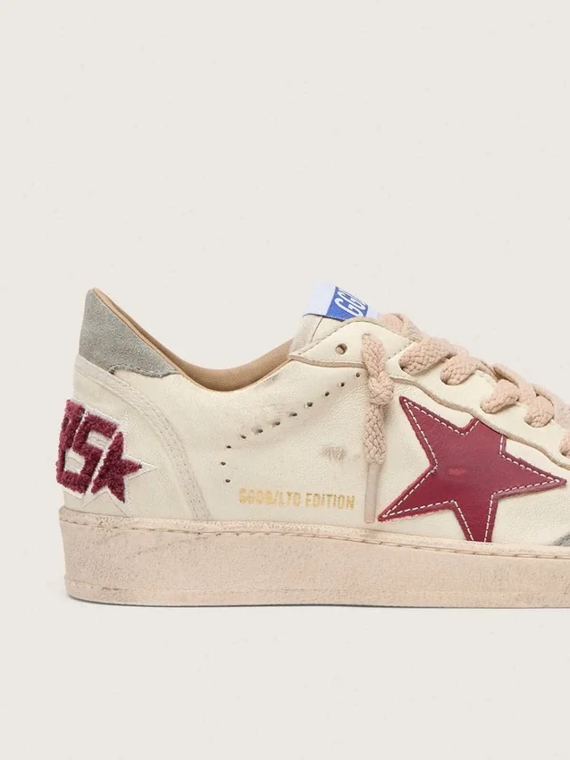 Ball Star LTD für Damen aus Nappaleder mit Lederstern und silberner Fersenlasche aus Wildleder