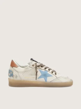 Ball Star LTD für Damen aus weißem Leder mit hellblau besticktem Stern