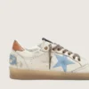Ball Star LTD für Damen aus weißem Leder mit hellblau besticktem Stern