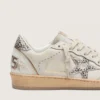 Ball Star LTD für Damen aus weißem Leder mit Stern aus Ponyfell im Animal-Print