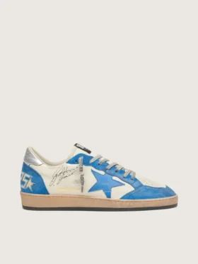 Ball Star LTD für Herren aus weißem Leder mit hellblauem Lederstern