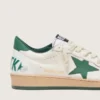 Ball Star Wishes für Damen aus weißem Nappaleder mit grünem Lederstern und Fersenlasche