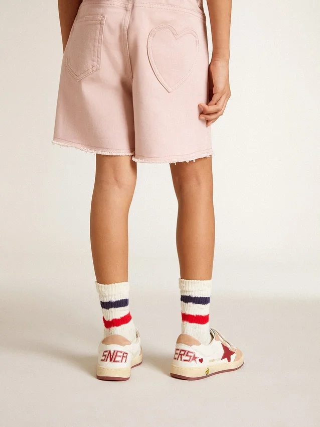 Ball Star Young aus Nappaleder mit Nappa-Stern und rosa Wildleder-Fersenlasche