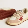 Ball Star Young aus Nappaleder mit Nappa-Stern und rosa Wildleder-Fersenlasche