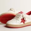 Ball Star Young aus Nappaleder mit rotem Lederstern und Fersenlasche