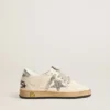 Ball Star Young aus Nappaleder mit silbernem Glitzerstern und Fersenlasche
