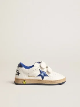 Ball Star Young mit blauem Metallic-Lederstern und Fersenlasche