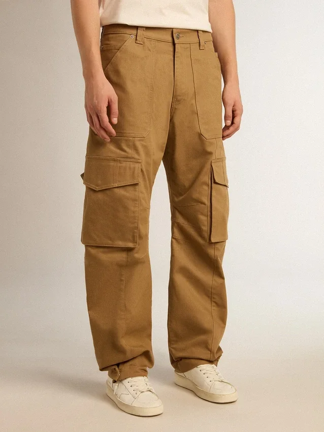 Beige-khakifarbene Cargohose