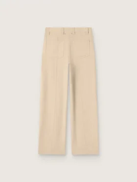 Beigefarbene Viskosehose für Damen