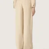 Beigefarbene Viskosehose für Damen
