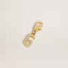 Buchstaben-G-Anhänger aus goldfarbenem Messing mit Kristallen