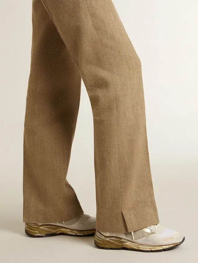 Dad-Star für Damen aus Mesh und weißem Wildleder mit goldfoliertem Stern