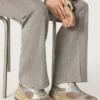 Dad-Star für Damen aus taubengrauem Wildleder und silbernem Mesh mit weißem Lederstern und Fersenlasche aus Wildleder