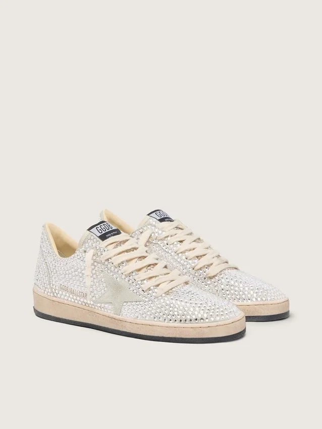 Damen-Ball Star mit Swarovski-Kristallen und grauem Wildleder-Stern