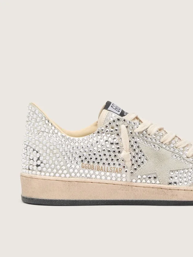Damen-Ball Star mit Swarovski-Kristallen und grauem Wildleder-Stern