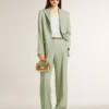 Damen-Blazer aus salbeigrüner Wolle