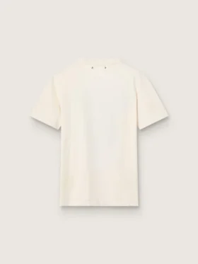 Damen-Hemd aus gealterter weißer Baumwolle mit Vintage-Print