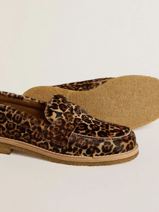 Damen-Loafer „Jerry“ aus Ponyleder mit Leopardenmuster