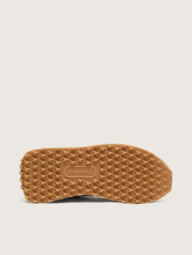 Damen-Marathon aus salbeigrünem Nylon mit weißem Stern