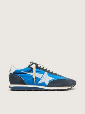 Herren-Marathon mit blauem Nylon-Obermaterial und weißem Stern