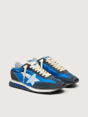 Damen-Marathon mit blauem Nylon-Obermaterial und weißem Stern